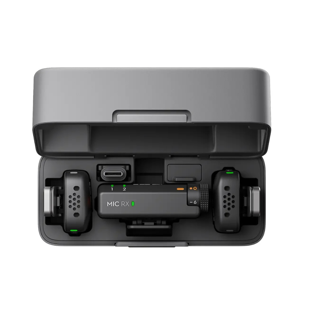 Get DJI Mic Mini wireless mic setup for iPhone Android camera with 48 hour battery charging case bundle