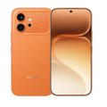 Orange HONOR 600 5G smartphone showing front and back on a white background