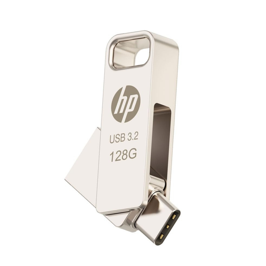 HP USB 3.2 Type C OTG Flash Drive X206C 128GB metallic silver dual connector pen drive buy online Nepal