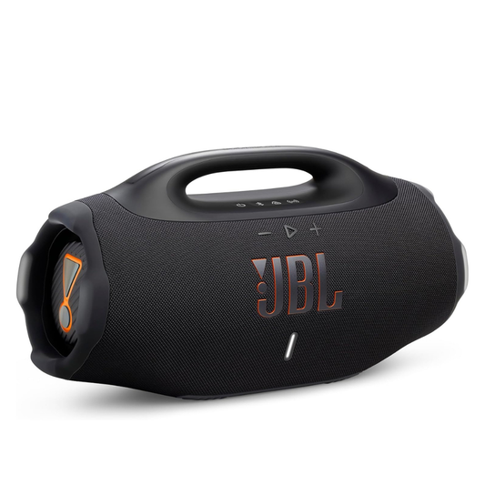 Buy now the JBL Boombox 4 black portable Bluetooth speaker with 34-hour playtime and powerful JBL Pro Sound for parties and outdoor adventures.