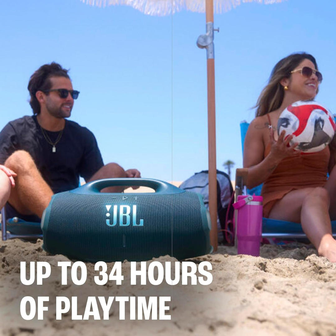 Shop now JBL Boombox 4 with AI Sound Boost that automatically optimizes music and reduces distortion at high volume levels.