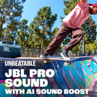 Buy now the JBL Boombox 4 IP68 waterproof and dustproof speaker with massive Pro Sound and dual bass settings for ultimate music control.