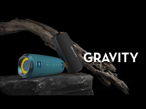HiFuture Gravity Bluetooth Speaker | 4000 mAh Battery capacity | Dual Impact Stereo Sound | 8 hours playtime | IPX7 Water-Resistance (Black, Blue) | 1-Year Warranty