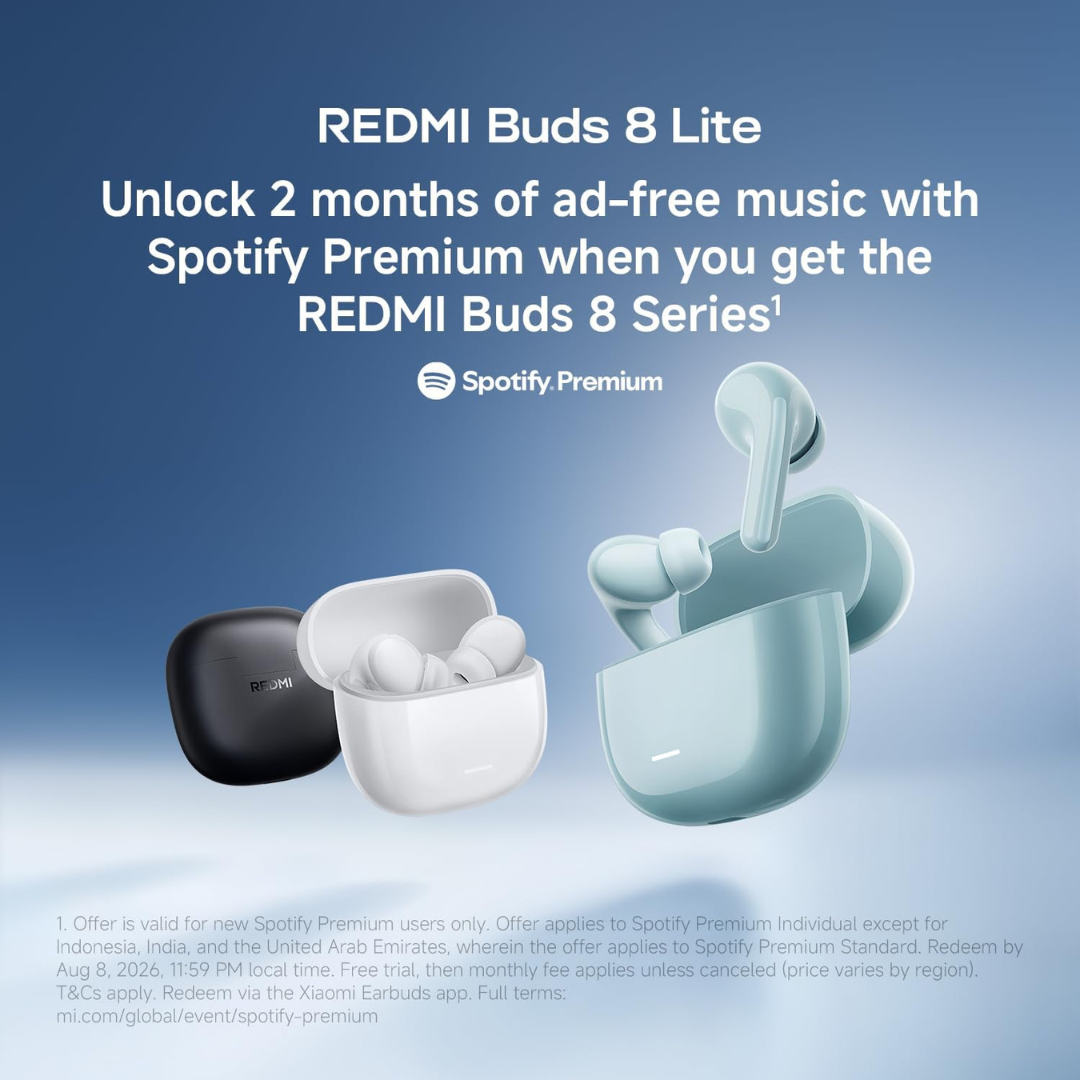 Buy now Redmi Buds 8 Lite earbuds designed for comfortable all day wear and clear balanced sound