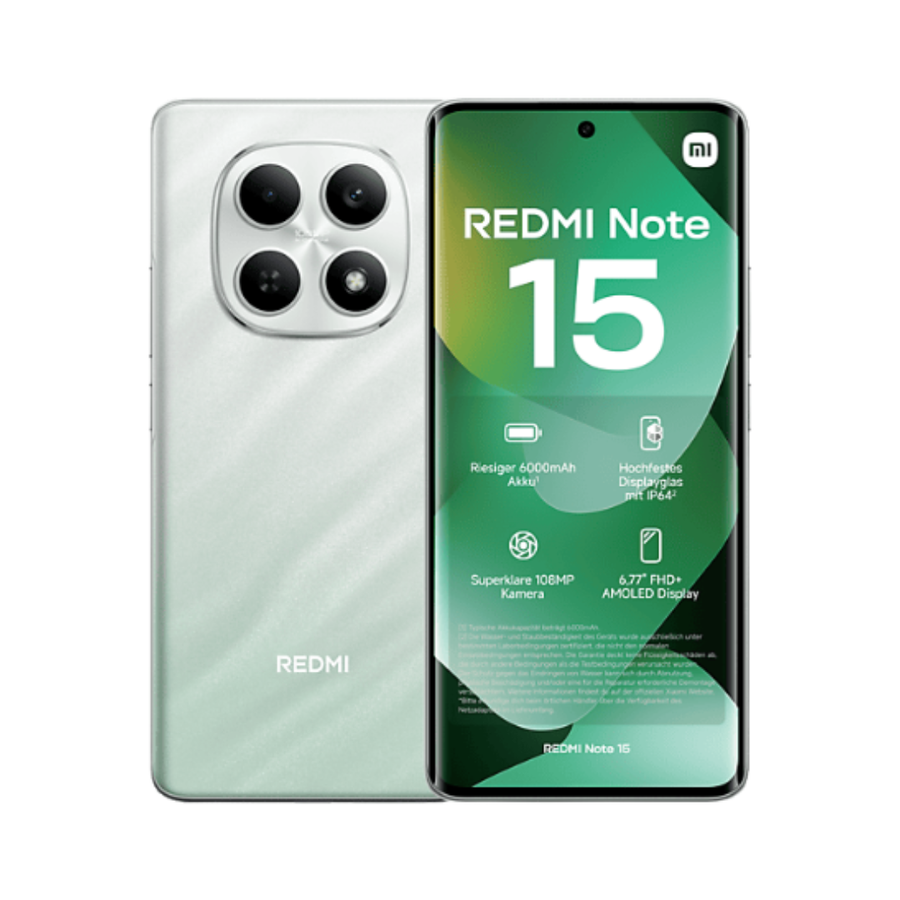 Shop now Redmi Note 15 4G mobile featuring 6.77 inch AMOLED screen and powerful Helio G100 Ultra processor