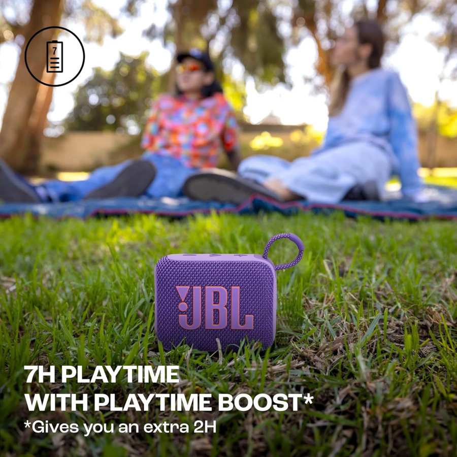 Get JBL Go 4 wireless speaker with modern minimalist design and vibrant colors.
