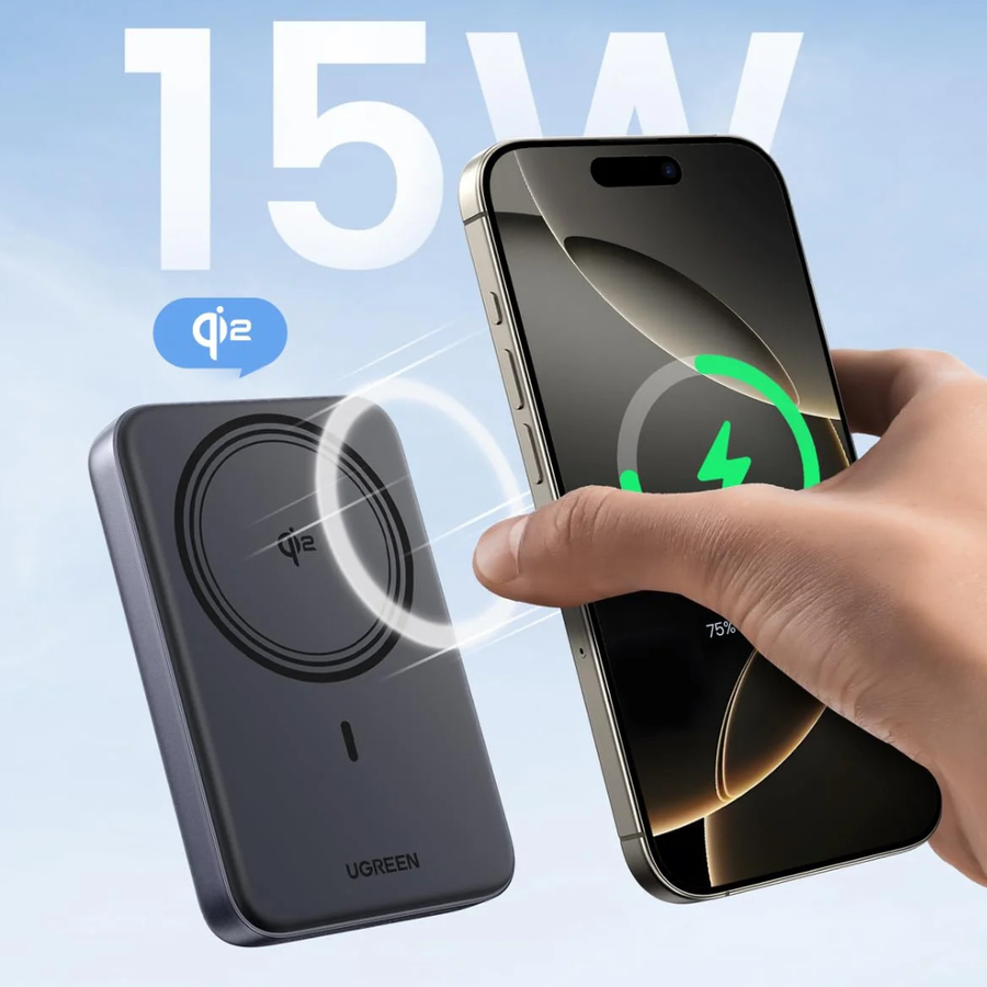 UGREEN 10000mAh Wireless Power Bank - Magnetic Charging