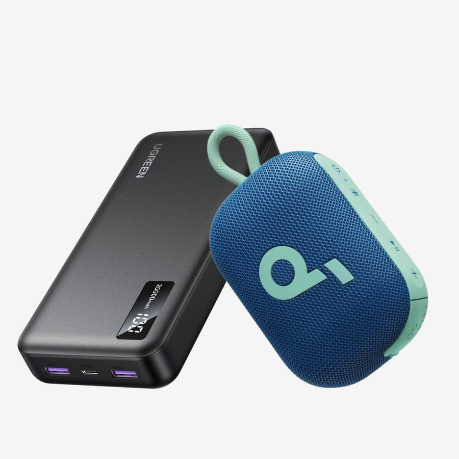Buy UGREEN 20000mAh Power Bank and Soundcore Select 4 Go Speaker gadget combo for travel in Nepal.