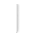 A slim white stylus pen centered vertically on a plain white background with a soft shadow.