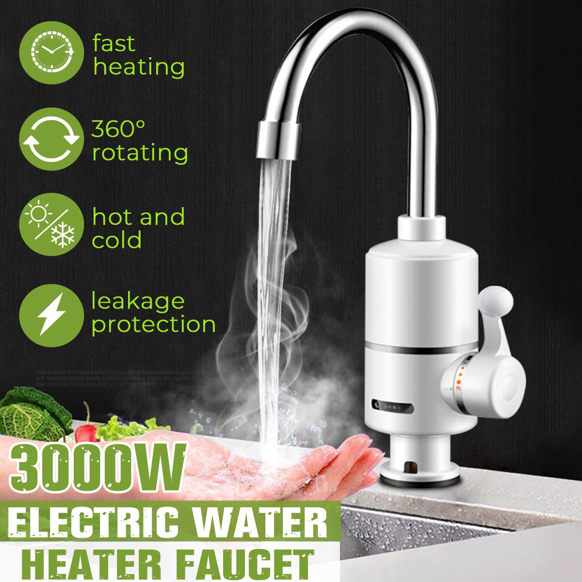 Fast Heat Electromax water Heater Instant Faucet Tap Hot Cold Water - Brother-mart