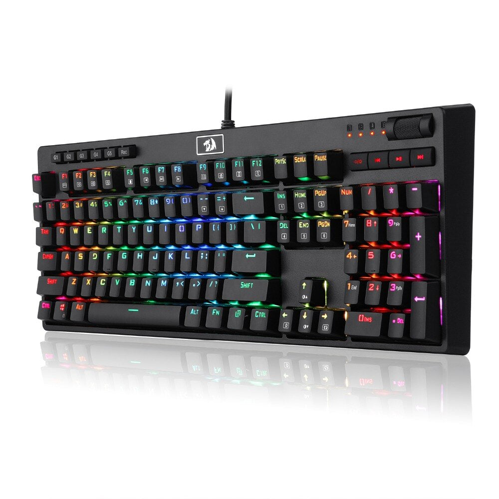 Redragon K579 Mechanical Gaming Keyboard Wired RGB LED Backlit 104 Keys - Brother-mart