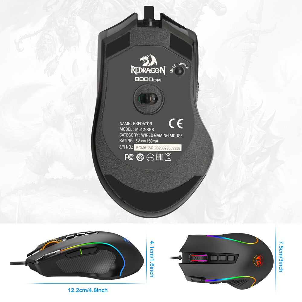 Redragon M612 Predator RGB Gaming Mouse - Brother-mart