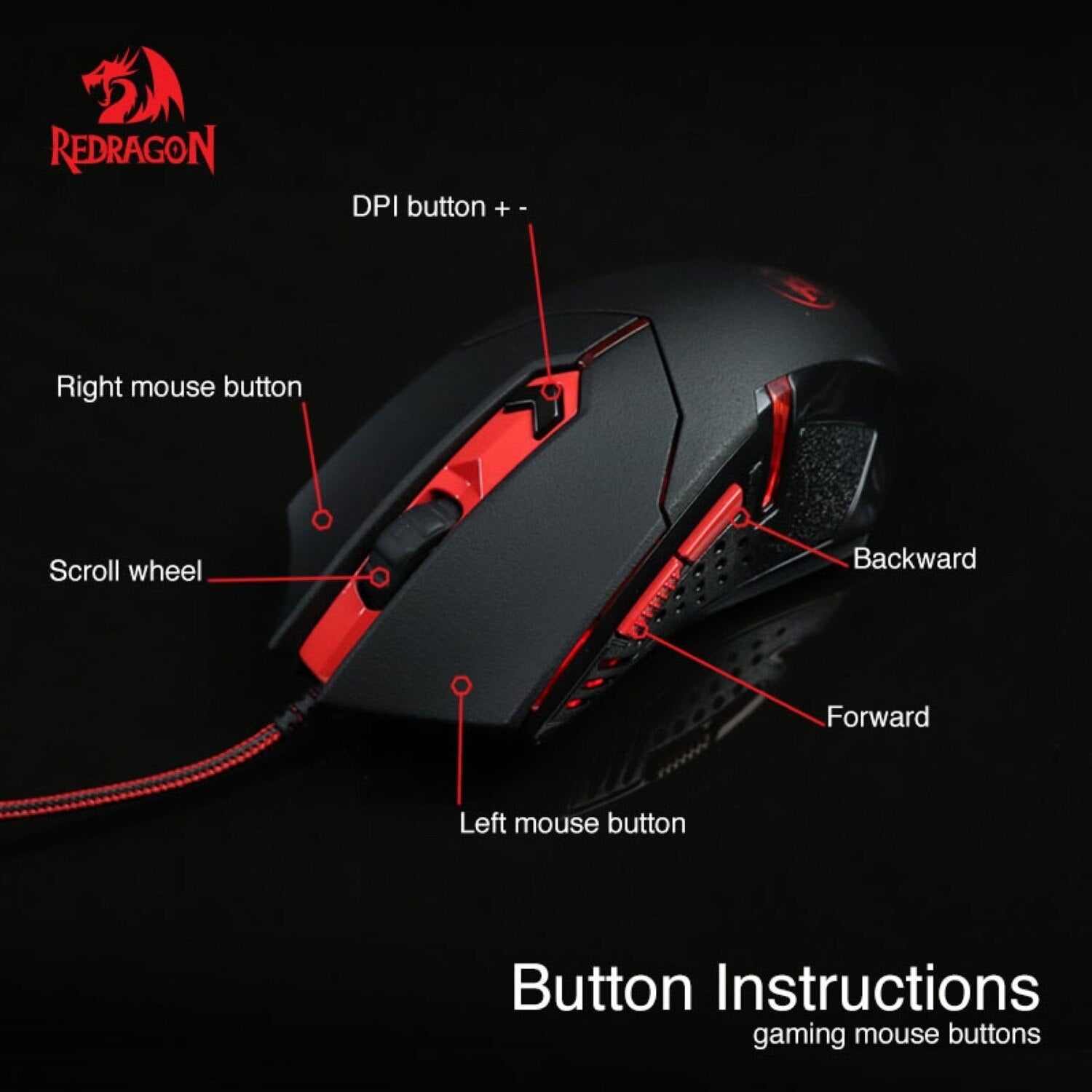 Redragon M601-3 CENTROPHORUS 3200 DPI Gaming Mouse - Brother-mart