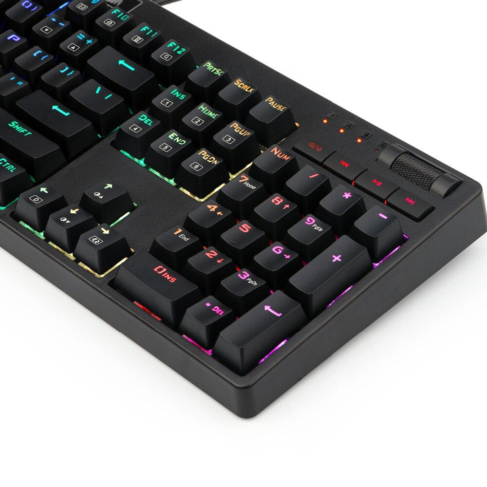 Redragon K579 Mechanical Gaming Keyboard Wired RGB LED Backlit 104 Keys - Brother-mart