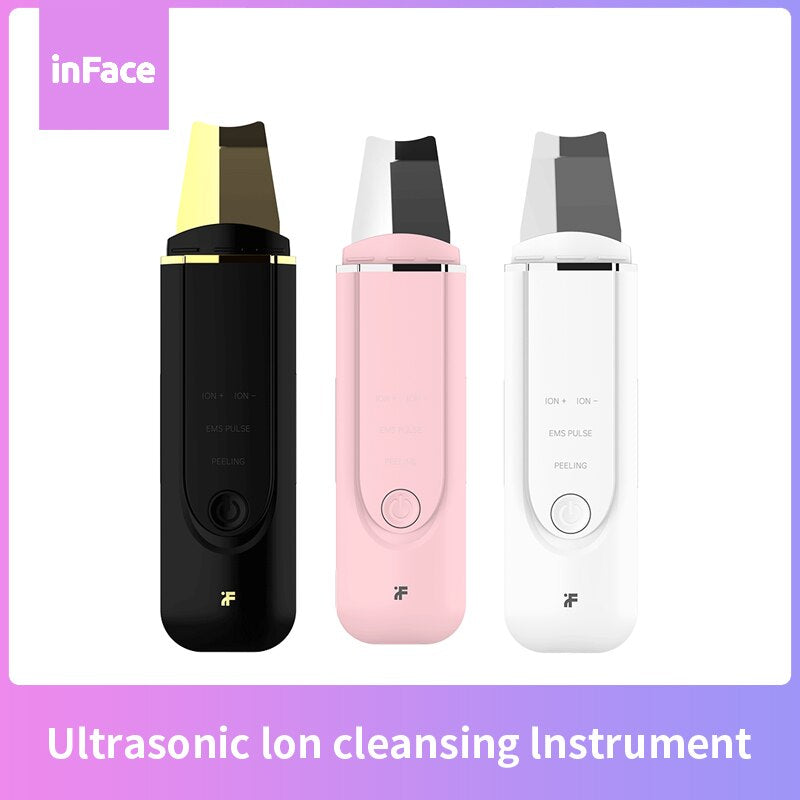 Xiaomi InFace Ultrasonic Facial Skin White color Scrubber Cleaner Blackhead Remover Peeling Shovel Cleaner Skin Care Facial Massager - Brother-mart