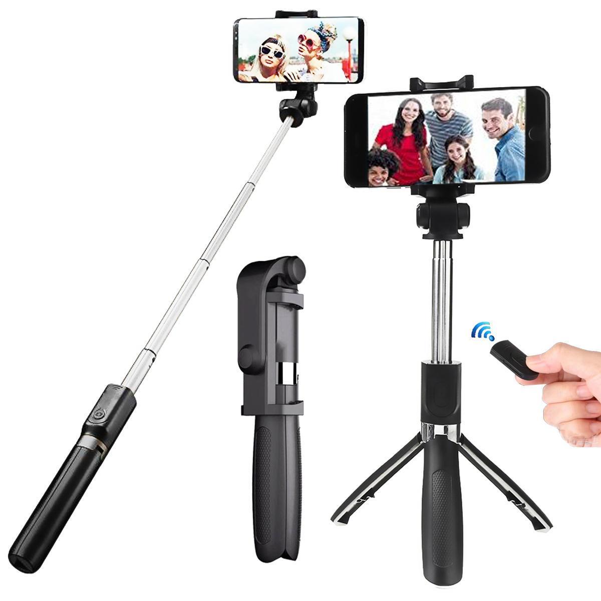 Hitech Selfie Stick With Tripod And Rechargeable Bluetooth Remote - Brother-mart