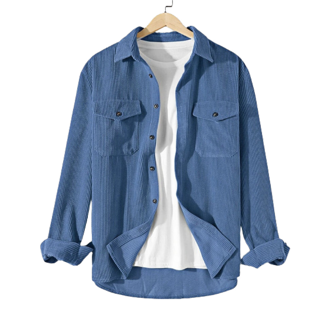 Vintage cotrise shirt for men-Blue