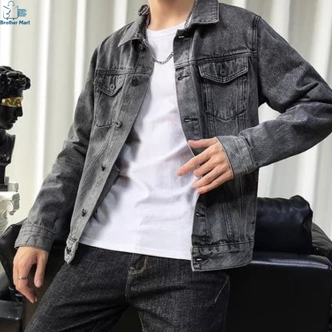 Denim Jeans Jacket for Men-Brothermart - Brother-mart