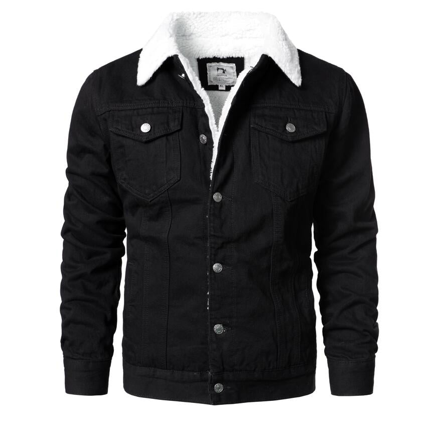 Denim Jeans Jacket with fur for Men- Winter Clothing Brothermart