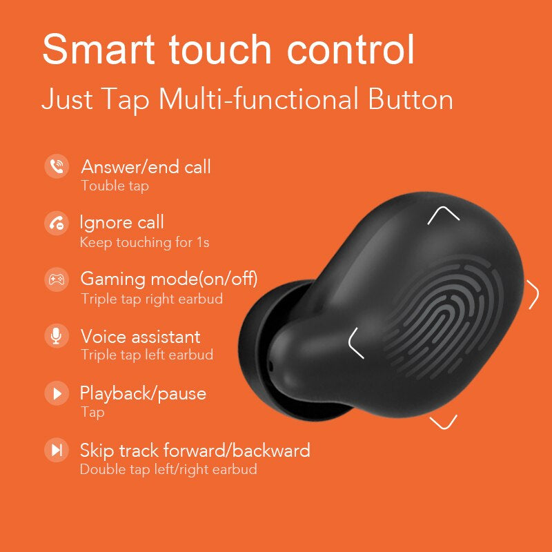 HAYLOU T15 TWS Bluetooth 2200mAh Noise Isolation Touch Control HD Stereo Wireless Headphones