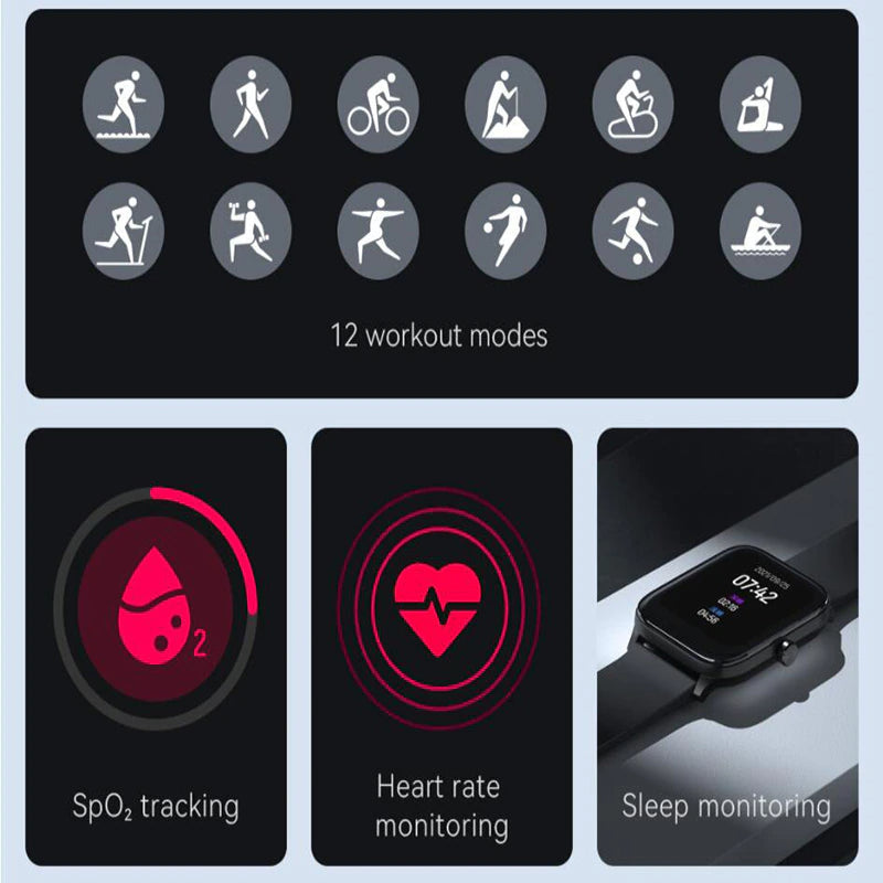 Haylou GST Smartwatch Men Women  blood Oxygen Heart Rate Sleep Monitoring - Brother-mart