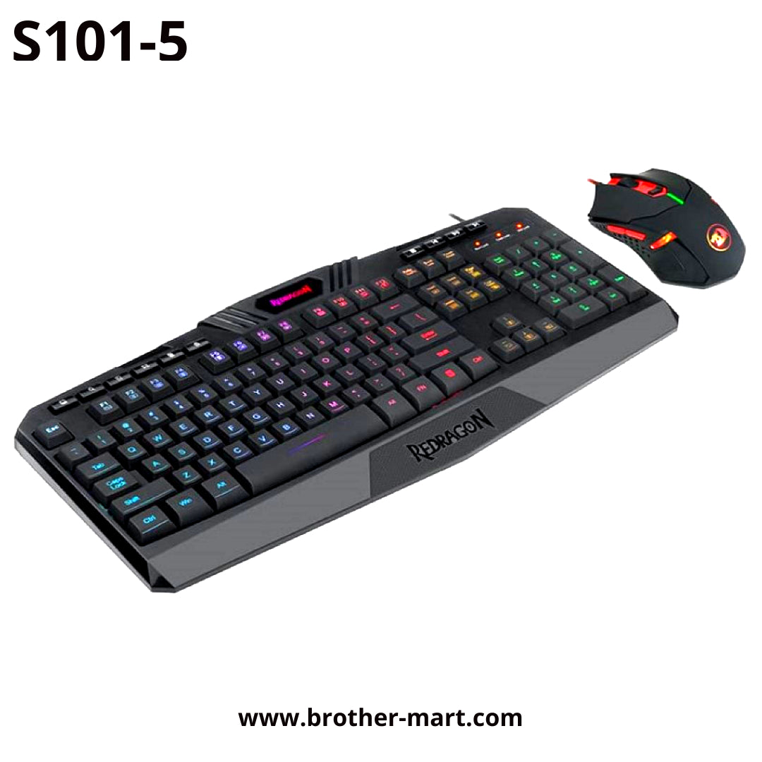 Redragon S101-5 Gaming Keyboard Mouse Combo K503RGB + M601(3212)RGB - Brother-mart