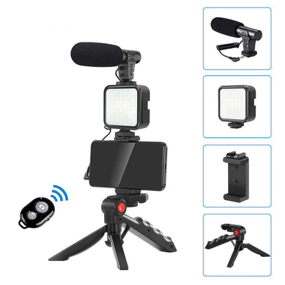 Vlogging Kit Video  Recording Equipment with Tripod Fill Light Shutter for Smartphone - Brother-mart