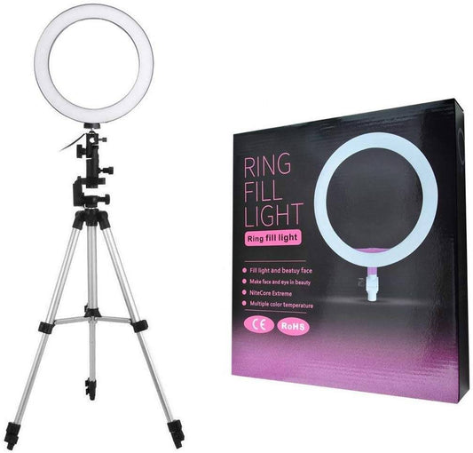 Ring Fill Light 26cm With 7 Feet Stand and a Mobile Holder Video/Photography - Brother-mart