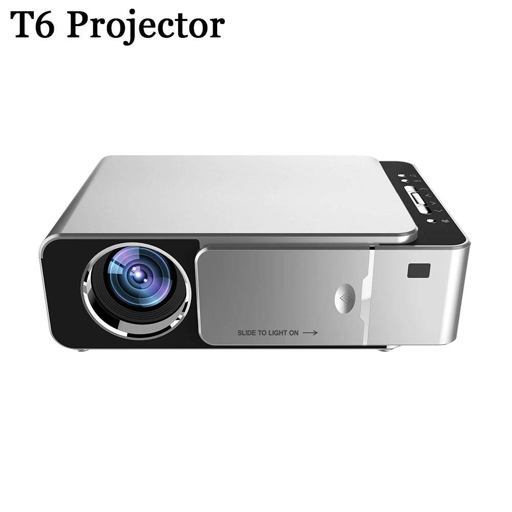T6 WiFi LED Projector Silver 100-240V,T6 High Video Quality  