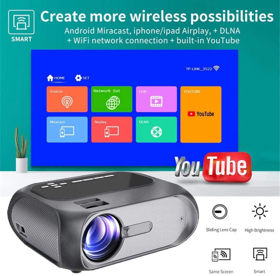 UNIC T7 Mini LED Projector  HD Video