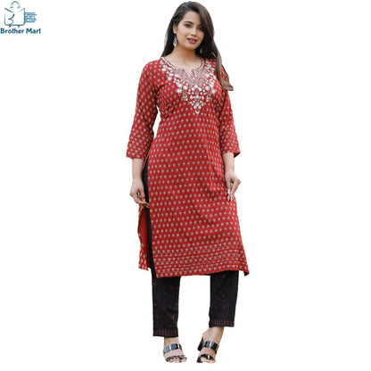 Women  Party Wear Traditional Designer Bandhej Kurti - Brother-mart