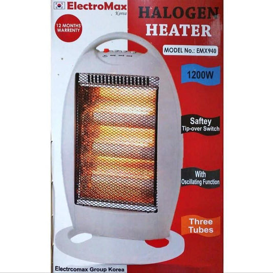 Electromax 3 Rods Halogen Heater 1200W Model No: Emx940 - Brother-mart