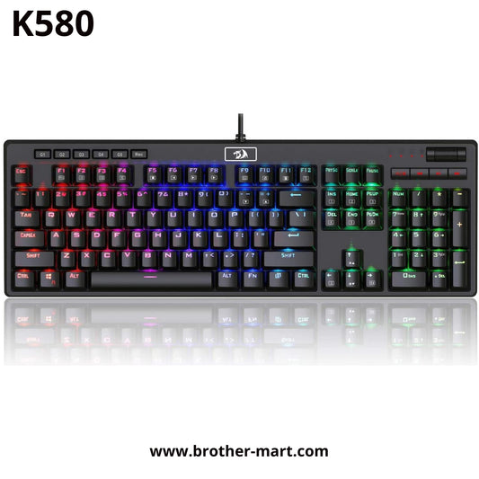 Redragon K580 VATA RGB LED Backlit Mechanical Gaming Keyboard 104 Keys - Brother-mart