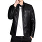 Men Classic Pu Leather Biker Jacket with black color Trending Jacket - Brother-mart