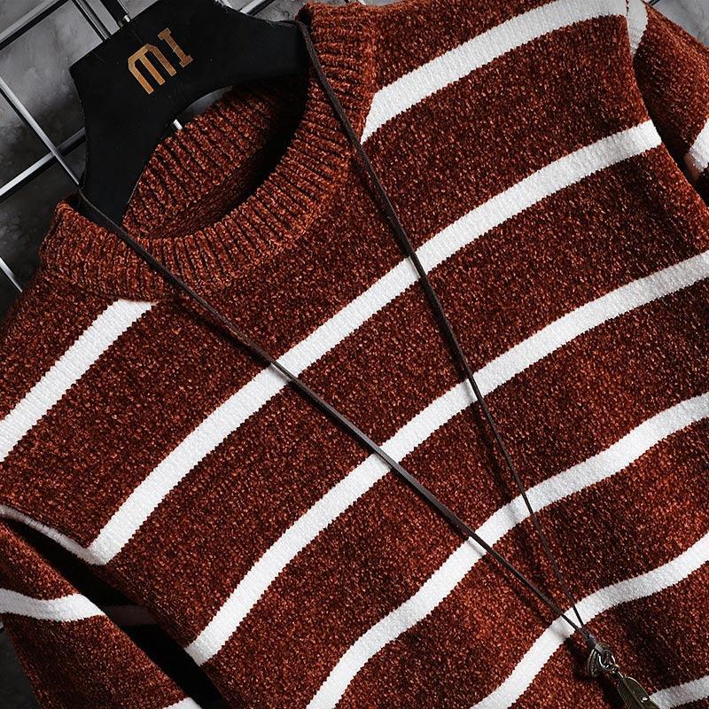 Latest Black And White Straps Sweater For Men the trending sweater for winter - Brother-mart